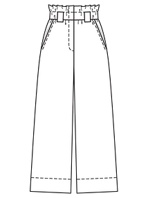 Технический рисунок брюк с высокой талией