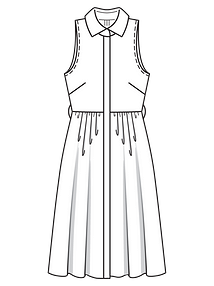 Технический рисунок платья рубашечного кроя