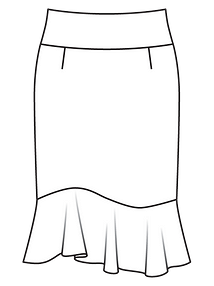 Технический рисунок юбки-карандаш