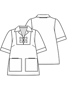 Технический рисунок блузки с накладными карманами
