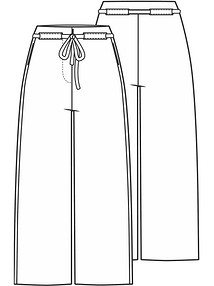 Технический рисунок брюк с широкими шлевками