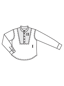 Технический рисунок рубашки с пластроном