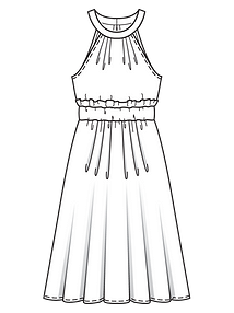 Технический рисунок платья с американской проймой