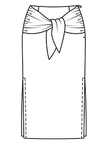 Технический рисунок прямой юбки