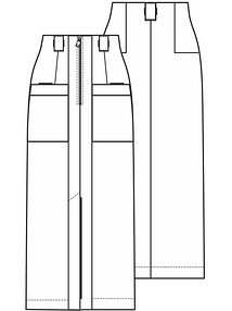 Технический рисунок юбки в формате миди