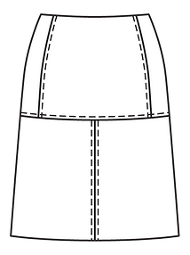 Технический рисунок юбки из искусственной кожи