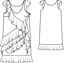 Платье с воланами 