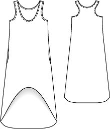 Платье-майка с асимметричным низом