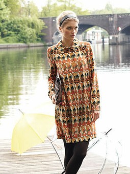 Короткое платье рубашечного кроя  №113 — выкройка из Burda 9/2012