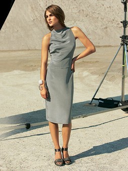 Платье с американской проймой №114 B — выкройка из Burda 1/2012