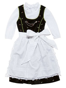 Платье и фартук для девочки №135 А — выкройка из Burda 9/2015