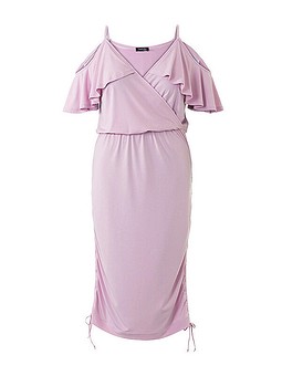 Платье с глубоким V-образным вырезом №406 B — выкройка из Burda. Мода для полных 1/2017