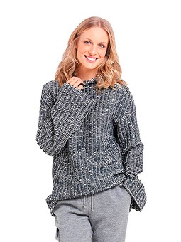 Пуловер с цельнокроеным воротником №6366