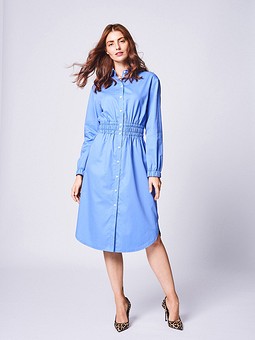 Платье-рубашка с втачным поясом №101 B — выкройка из Burda 2/2019