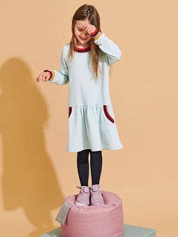 Платье с отрезной юбкой №1 B — выкройка из Burda. Детская мода 2/2020