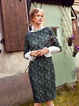 Платье с вырезом-лодочкой №101 — выкройка из Burda 9/2021