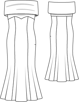 Платье с юбкой годе