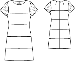 Платье с кружевными рукавами