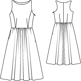 Платье с широкой юбкой 