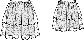 Двухъярусная кружевная юбка