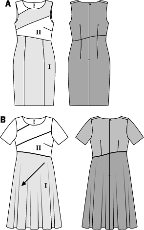 Платье с асимметричной линией талии