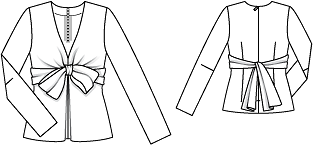Блуза с глубоким V-образным вырезом