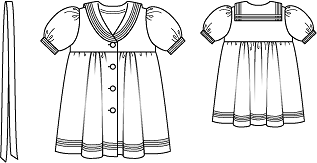 Платье с матросским воротником для девочки