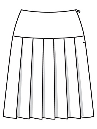 Выкройка юбки со складками KS140816