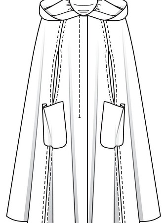 Шьем дома: модель выкройки для накидки с капюшоном с рукавами