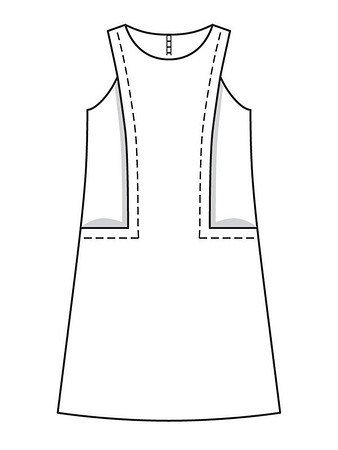 Короткое платье-трапеция, выкройка Grasser №283