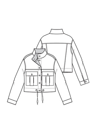 Технический рисунок куртки прямого кроя
