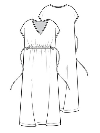 Технический рисунок платья-миди