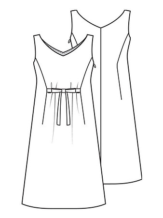 Технический рисунок винтажного платья