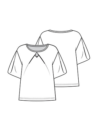Технический рисунок блузки с двойными рукавами