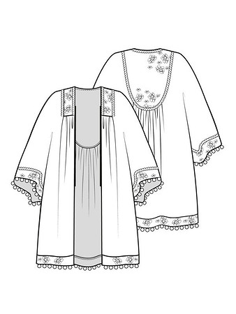 Технический рисунок пляжного кимоно