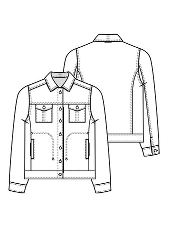 Технический рисунок джинсовой куртки