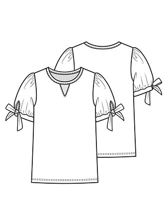 Технический рисунок трикотажной блузки