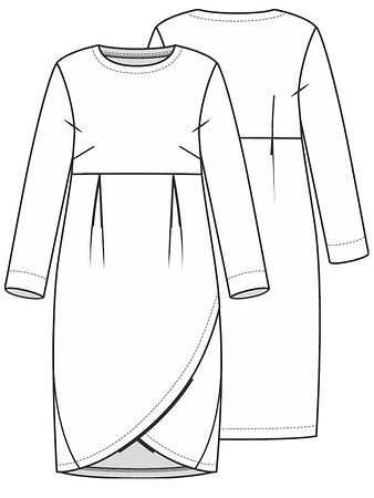 Технический рисунок платья свободного кроя