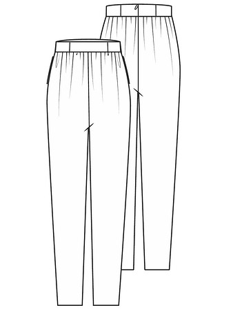 Технический рисунок брюк в восточном стиле