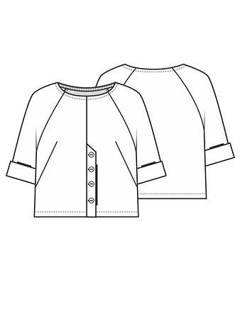 Технический рисунок блузки с имитацией застежки
