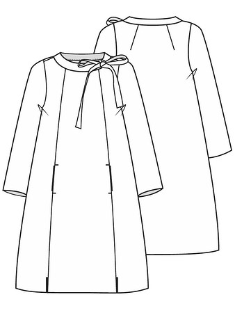 Технический рисунок платья силуэта «колокол»