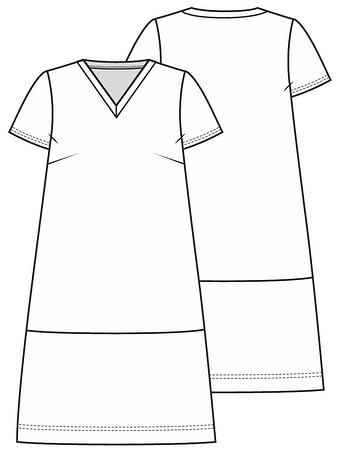 Технический рисунок платья-футболки