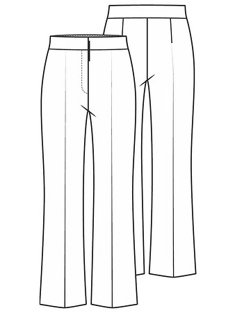 Технический рисунок брюк классического кроя