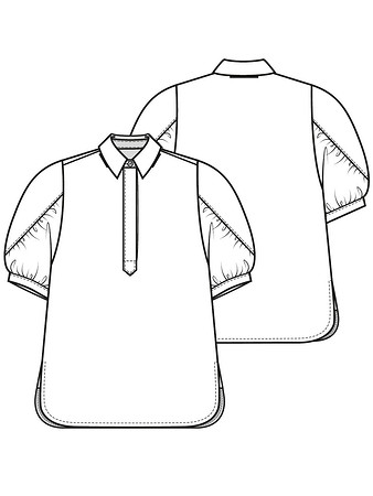 Технический рисунок блузки с застежкой поло
