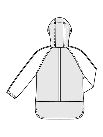Технический рисунок анорака спинка