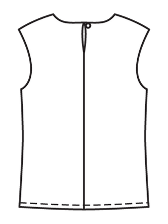 Технический рисунок блузки спинка