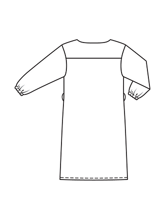 Технический рисунок платья спинка
