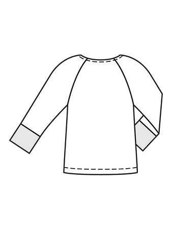 Технический рисунок пуловера спинка