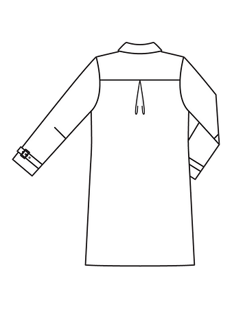 Технический рисунок пальто спинка