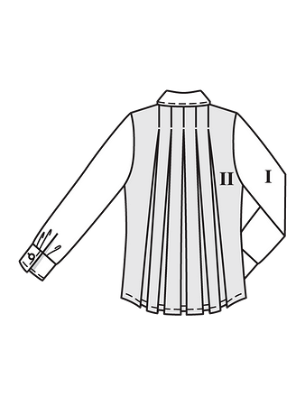 Технический рисунок блузки-рубашки спинка